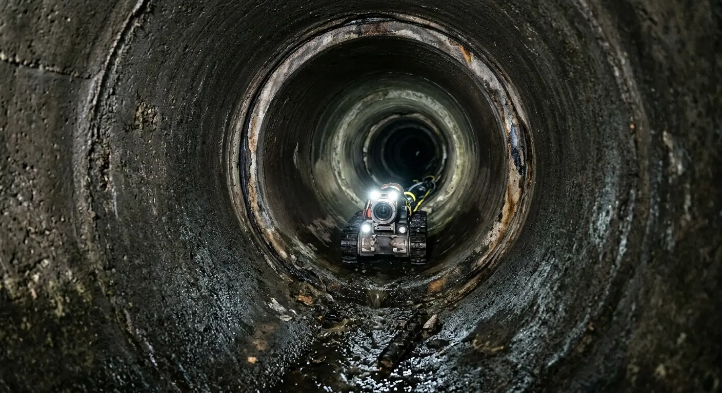 Robotic sewer camera inspecting pipe interior for Drain Snake Service in Sudden Valley